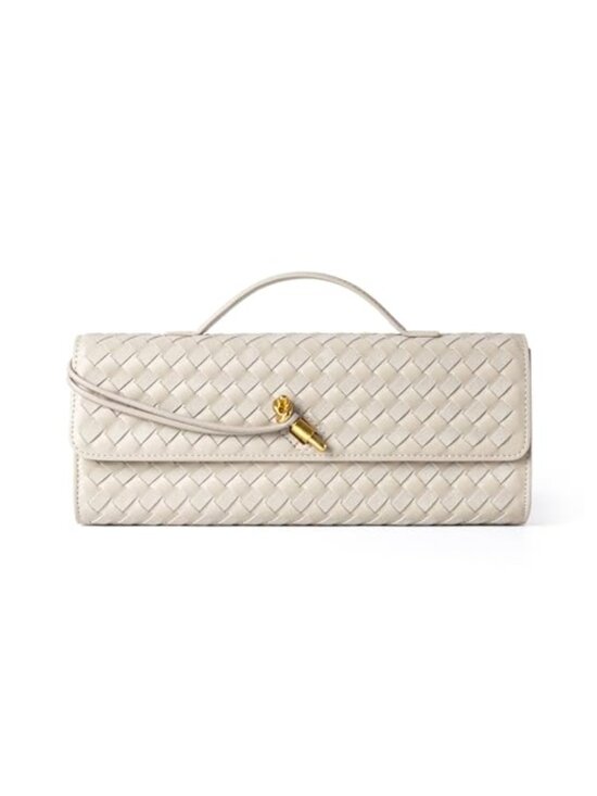 Handbags - Woven Vegan Leather Suede Clutch Evening Crossbody Bag